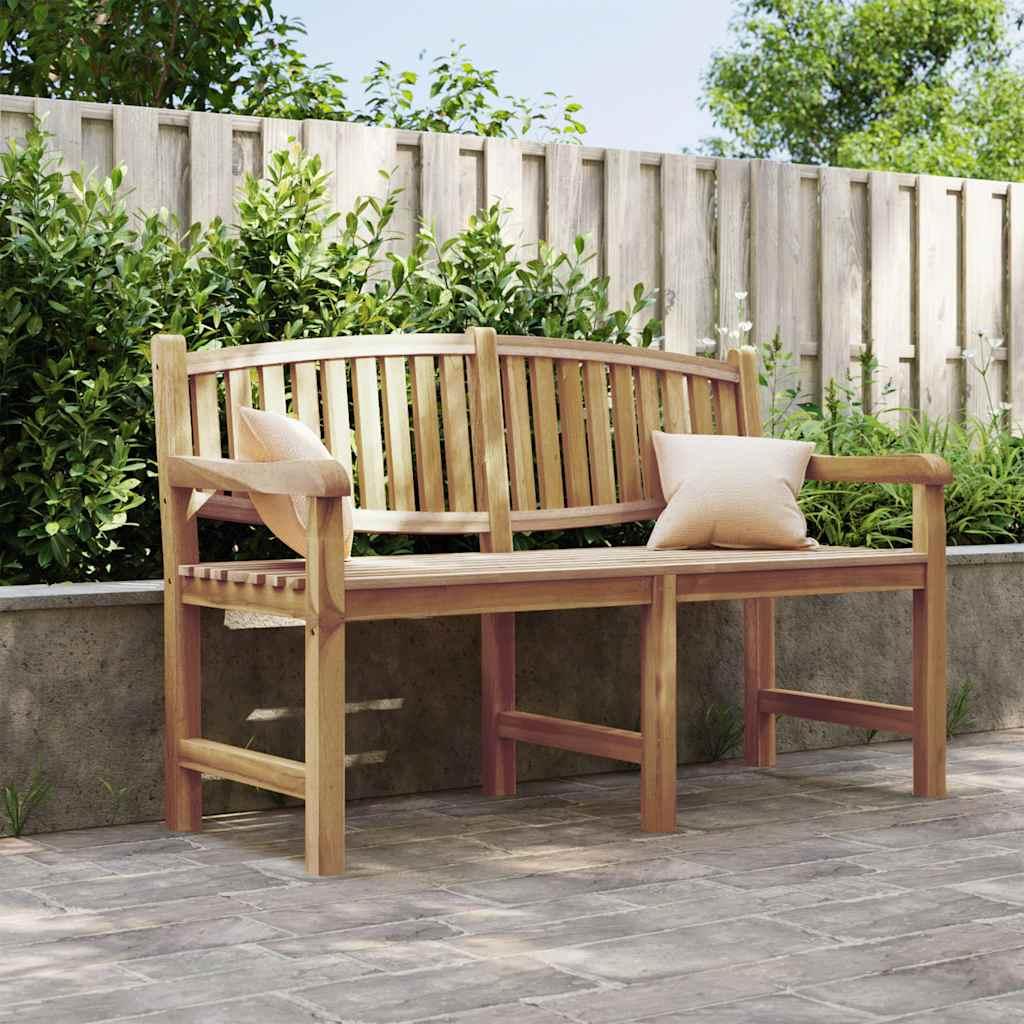 Banco de jardín madera maciza de teca 127x58,5x92,5 cm