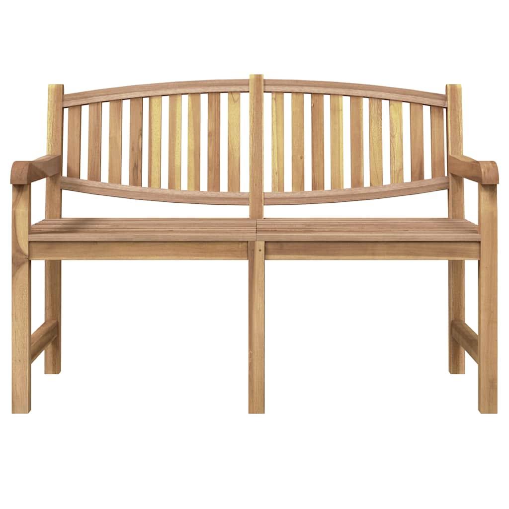Banco de jardín madera maciza de teca 127x58,5x92,5 cm