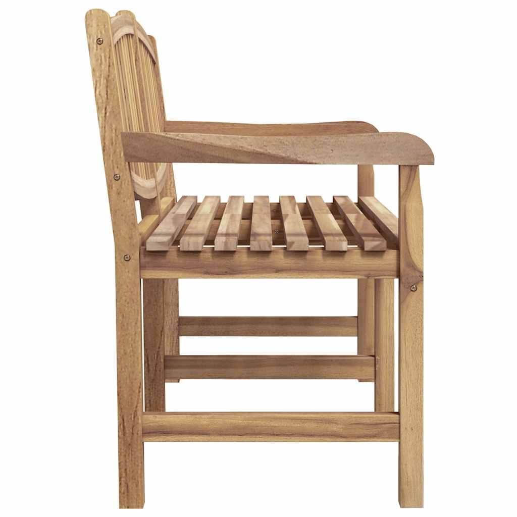 Banco de jardín madera maciza de teca 127x58,5x92,5 cm