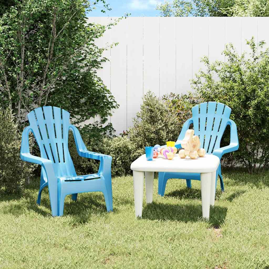 Sillas de jardín niños 2 uds aspecto madera PP 37x34x44 cm
