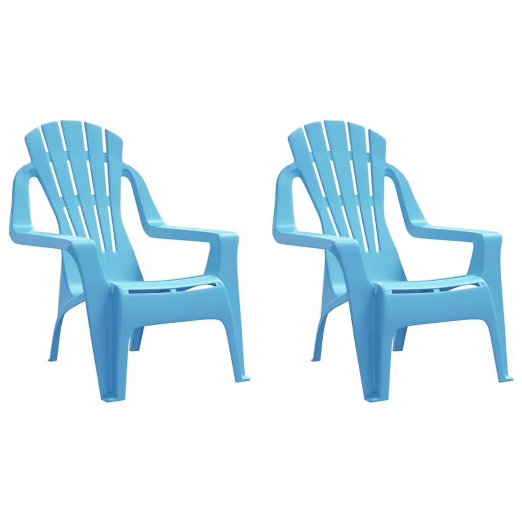 Sillas de jardín niños 2 uds aspecto madera PP 37x34x44 cm