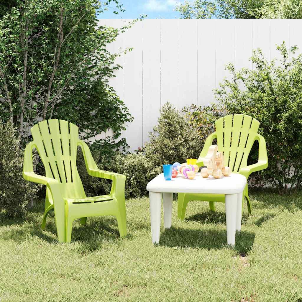 Sillas de jardín niños 2 uds aspecto madera PP 37x34x44 cm