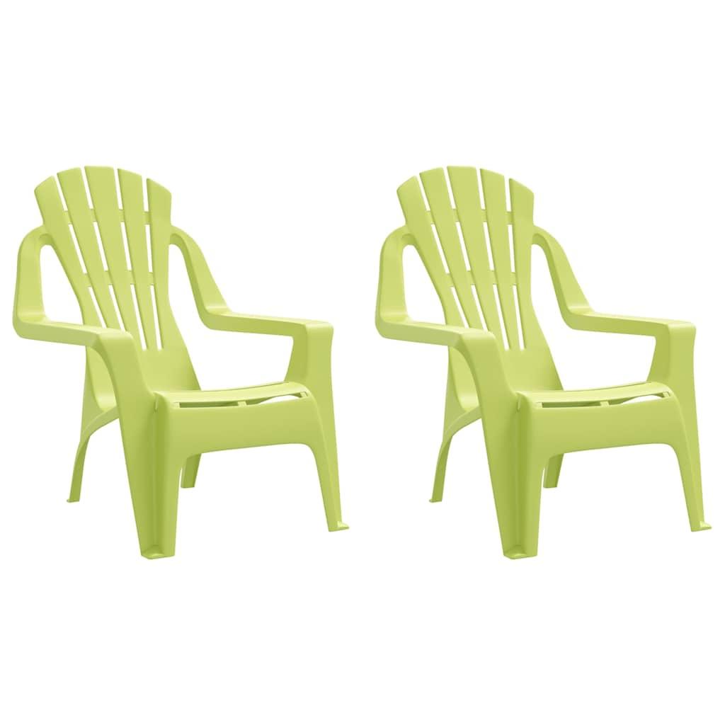 Sillas de jardín niños 2 uds aspecto madera PP 37x34x44 cm