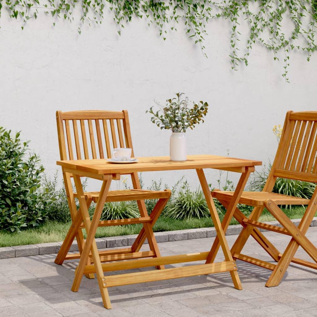 Mesa de jardín plegable madera maciza de acacia