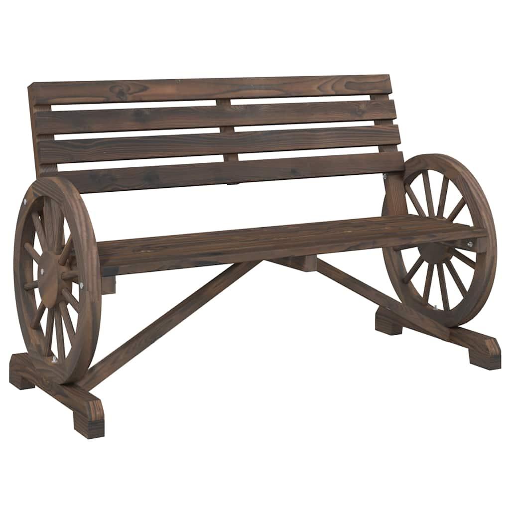 Banco de jardín de 2 plazas madera maciza abeto 119x85x98 cm