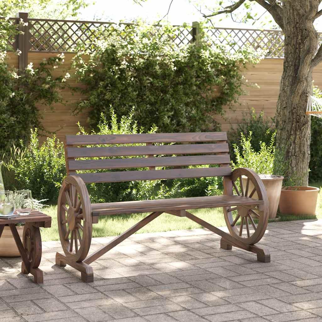 Banco de jardín de 2 plazas madera maciza abeto 119x85x98 cm