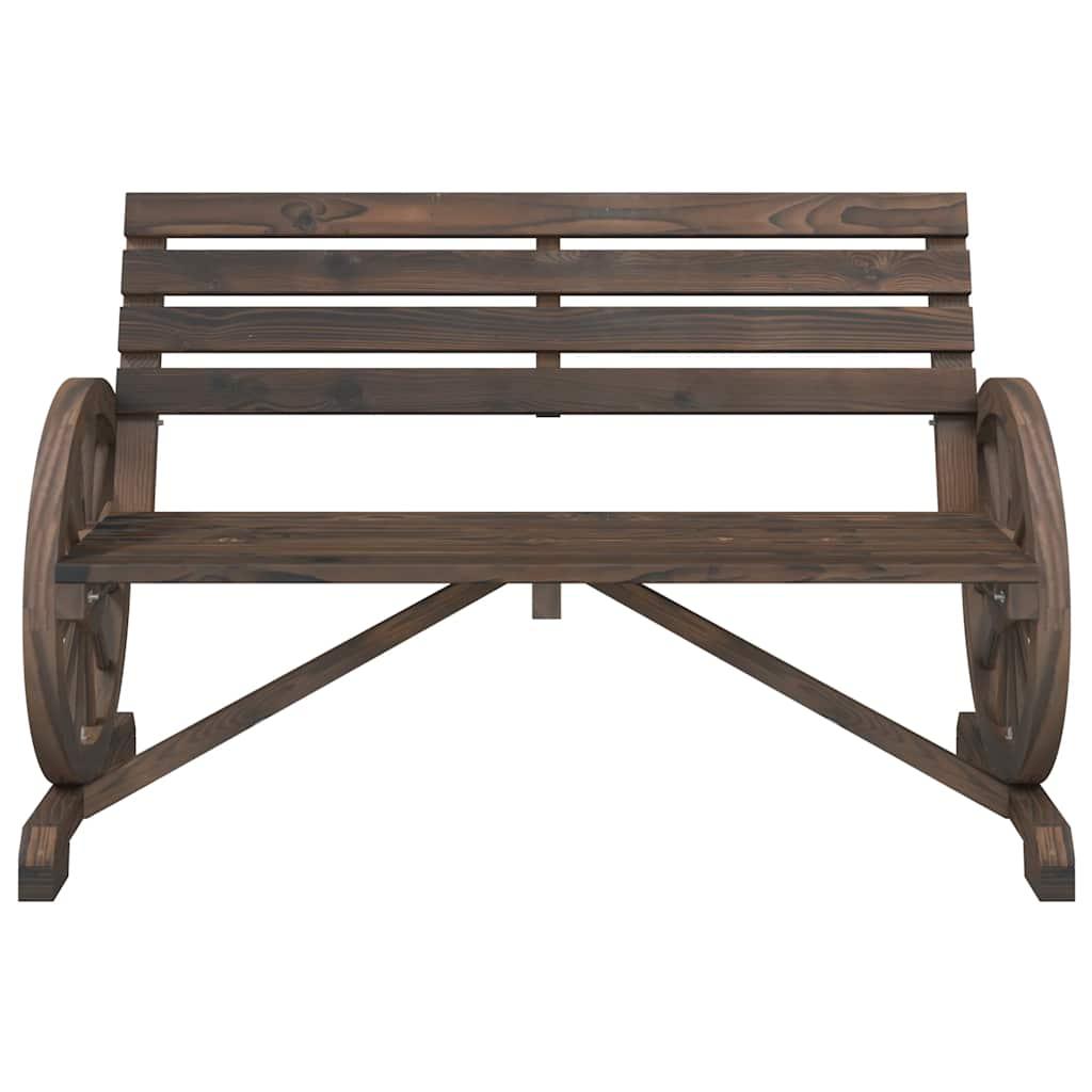 Banco de jardín de 2 plazas madera maciza abeto 119x85x98 cm