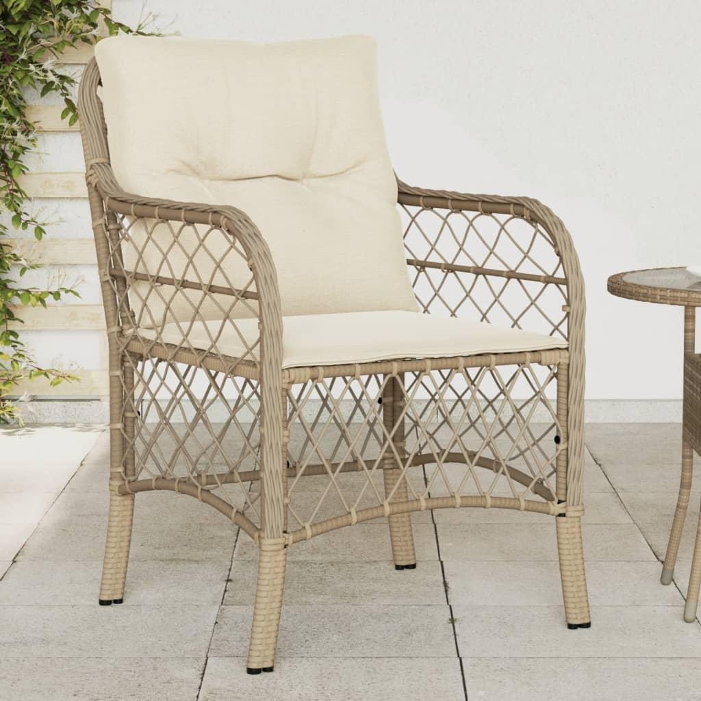Sillones de jardín con cojines 2 uds ratán sintético marrón