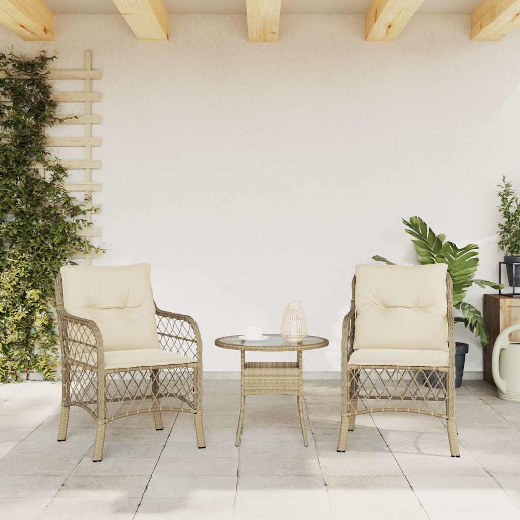 Sillones de jardín con cojines 2 uds ratán sintético marrón
