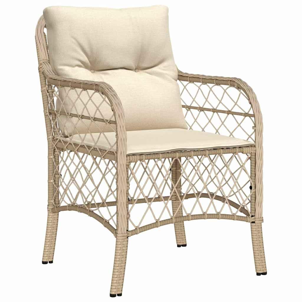 Sillones de jardín con cojines 2 uds ratán sintético marrón