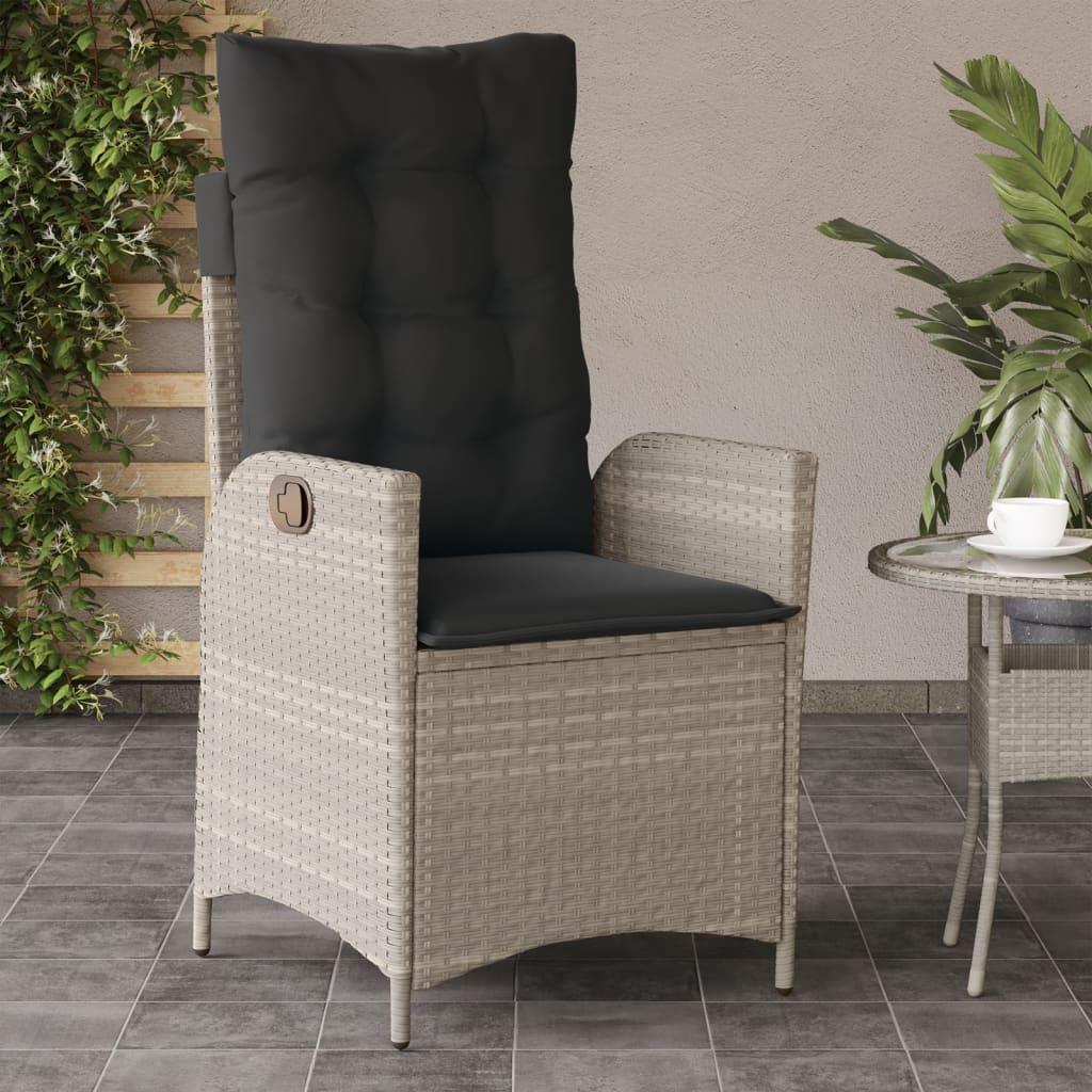 Sillones reclinables de jardín con cojines 2 uds ratán PE