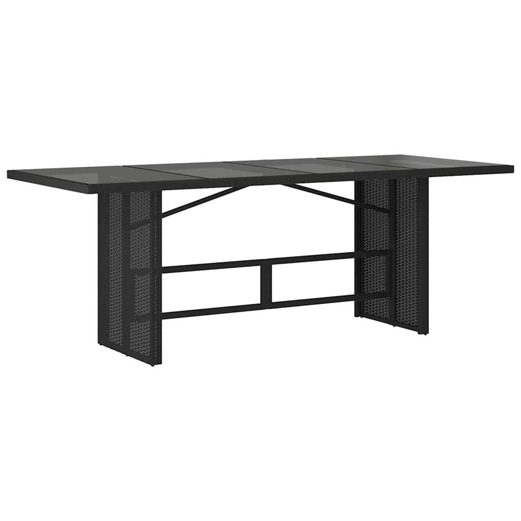 Mesa de jardín superficie de vidrio ratán PE