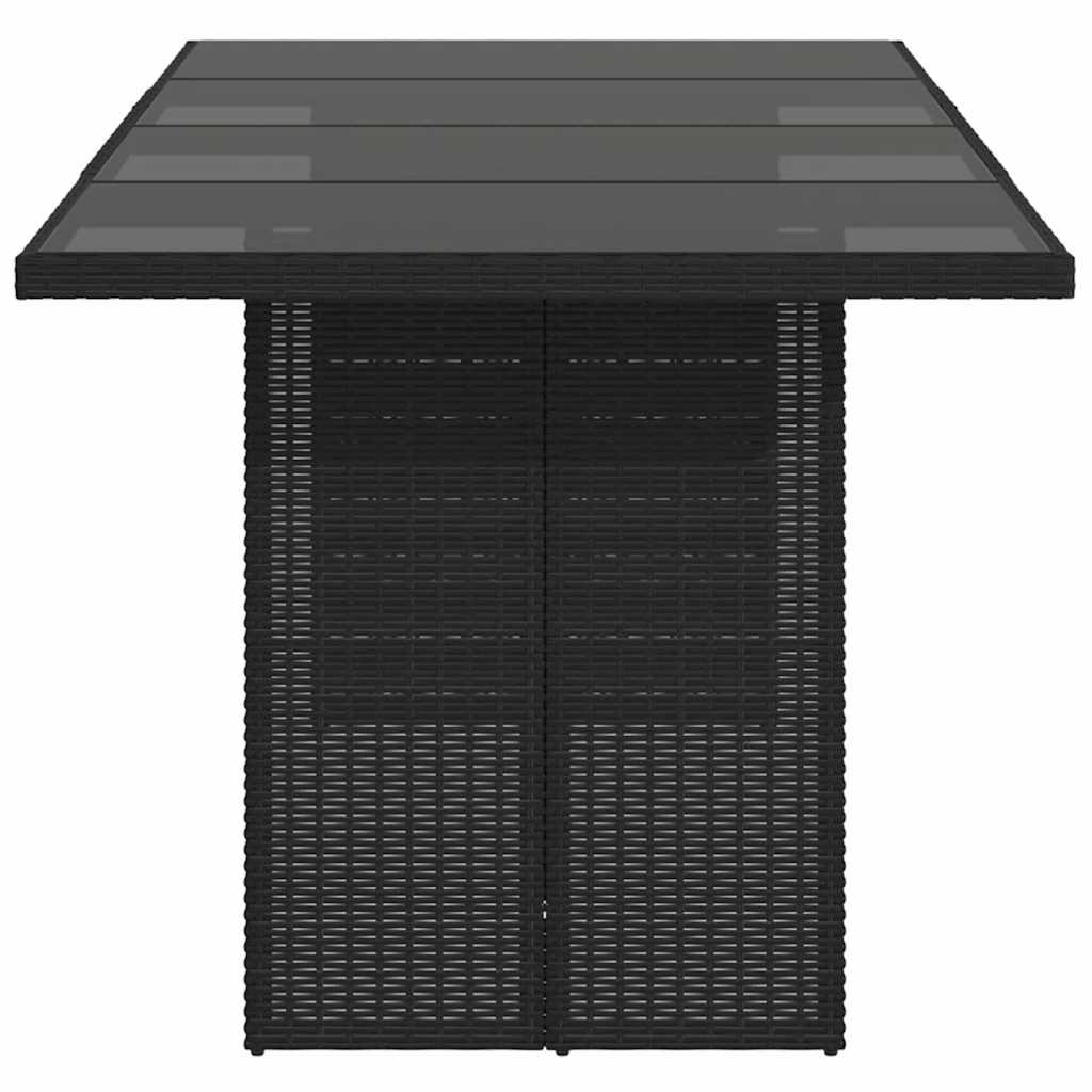 Mesa de jardín superficie de vidrio ratán PE