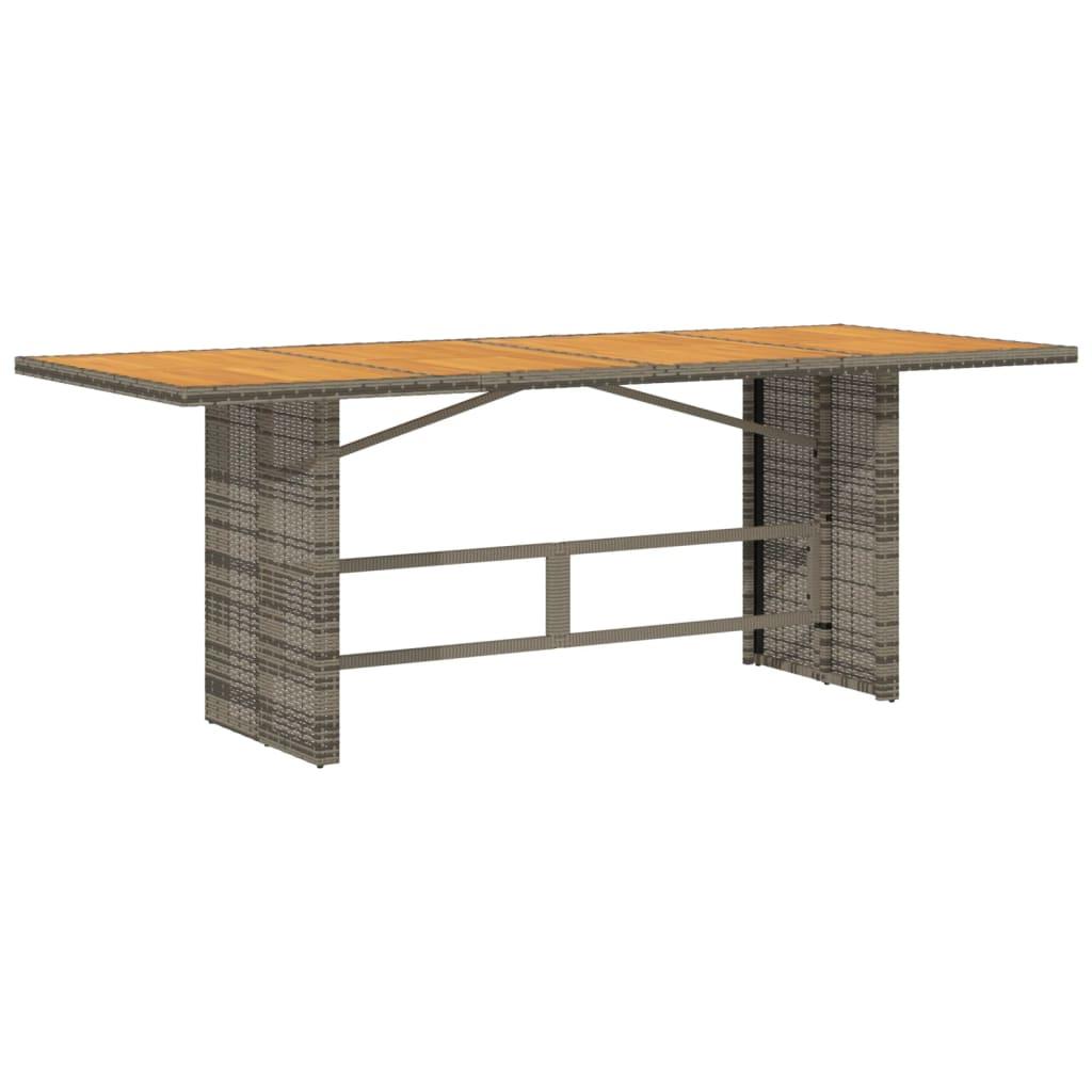 Mesa de jardín superficie de madera ratán PE beige 190x80x74 cm