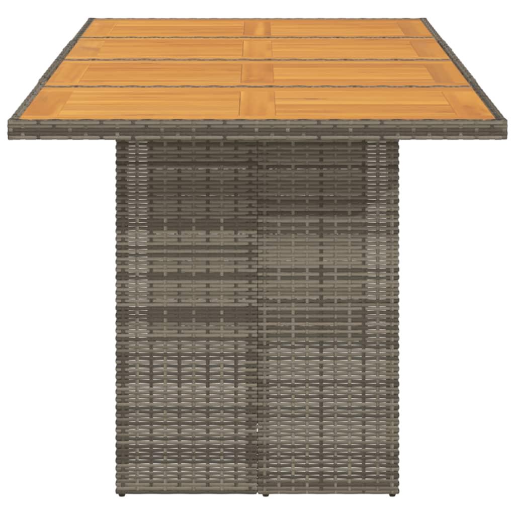 Mesa de jardín superficie de madera ratán PE beige 190x80x74 cm