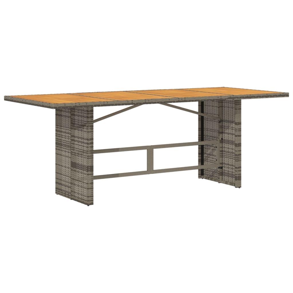 Mesa de jardín superficie de madera ratán PE beige 190x80x74 cm