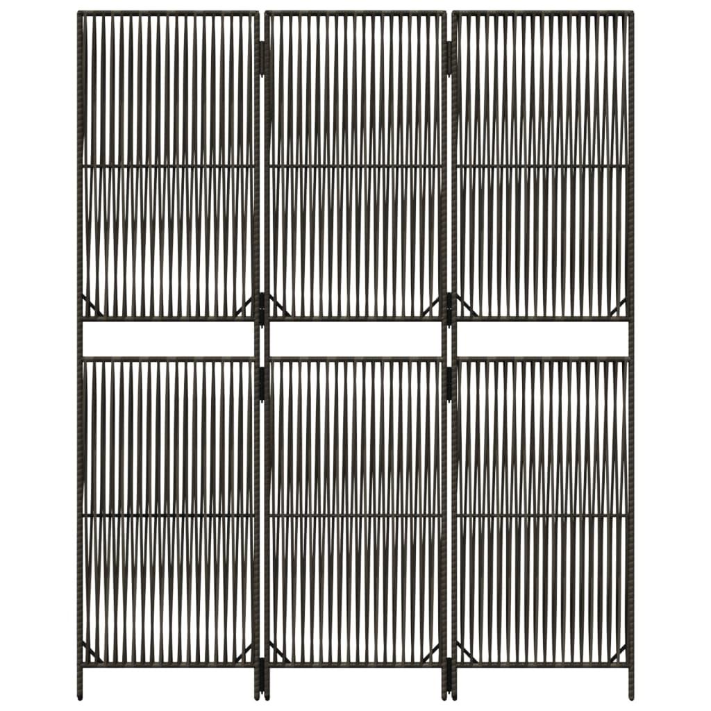 Biombo de 3 paneles ratán sintético