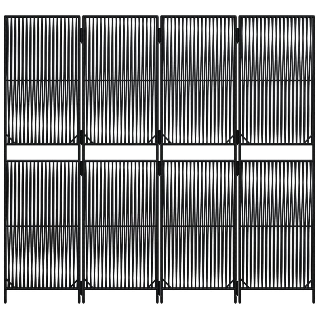 Biombo de 4 paneles ratán sintético marrón