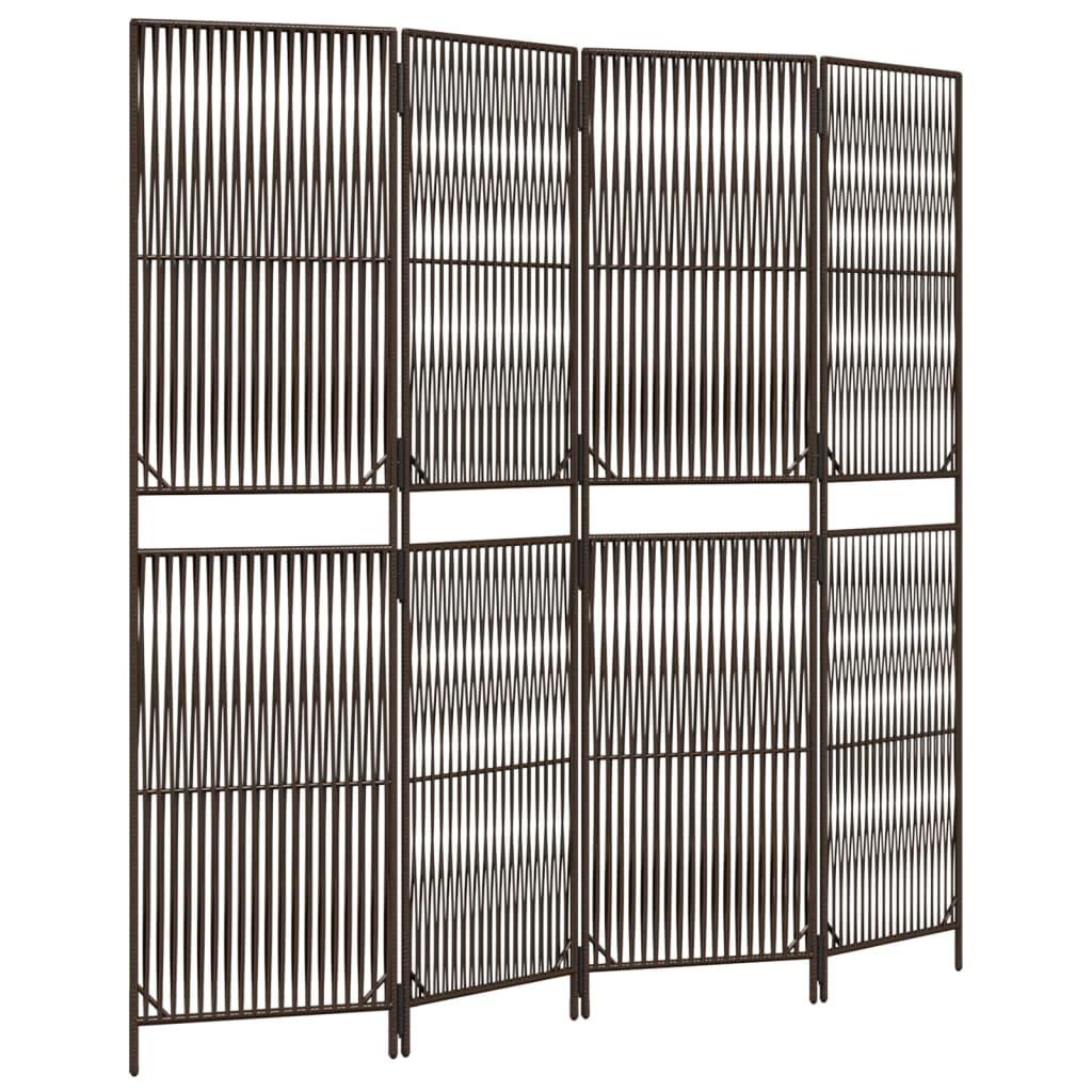 Biombo de 4 paneles ratán sintético