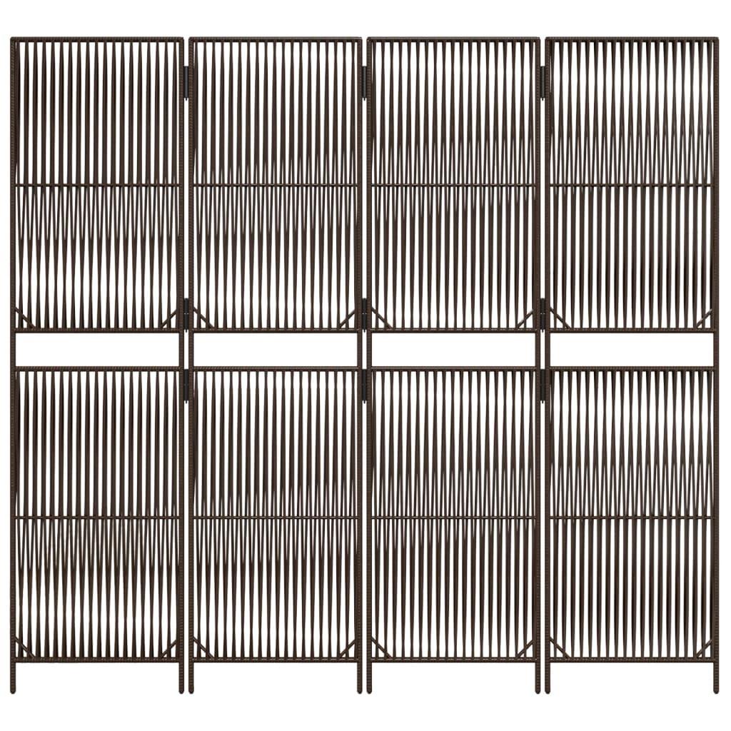 Biombo de 4 paneles ratán sintético