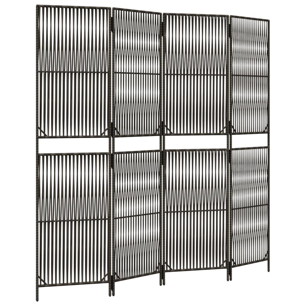 Biombo de 4 paneles ratán sintético