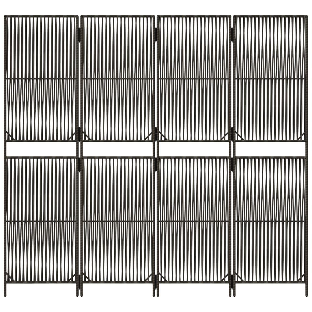 Biombo de 4 paneles ratán sintético
