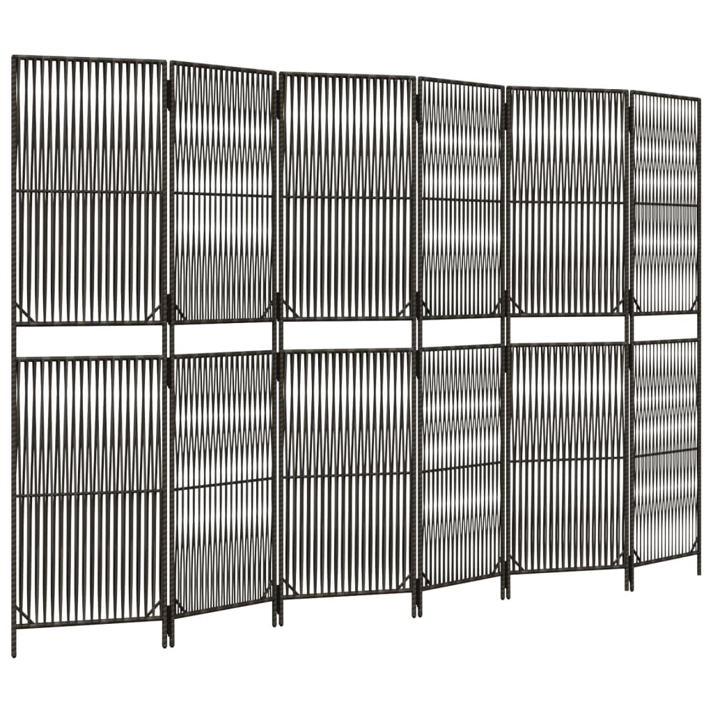 Biombo de 6 paneles ratán sintético