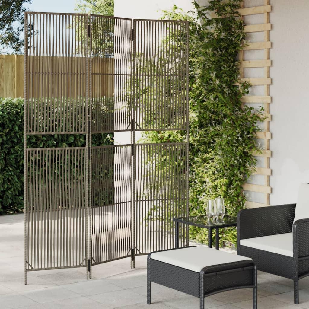 Biombo de 3 paneles ratán sintético marrón
