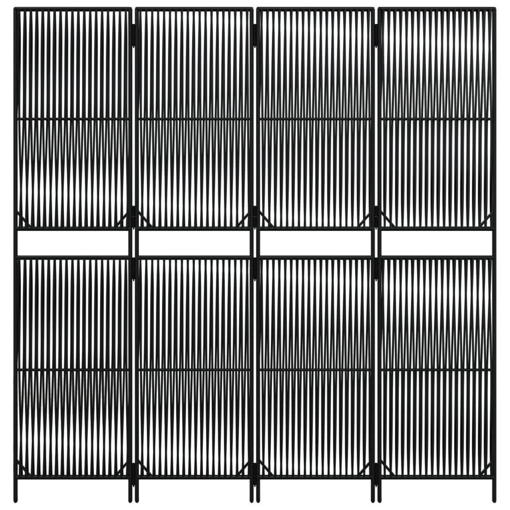 Biombo de 4 paneles ratán sintético
