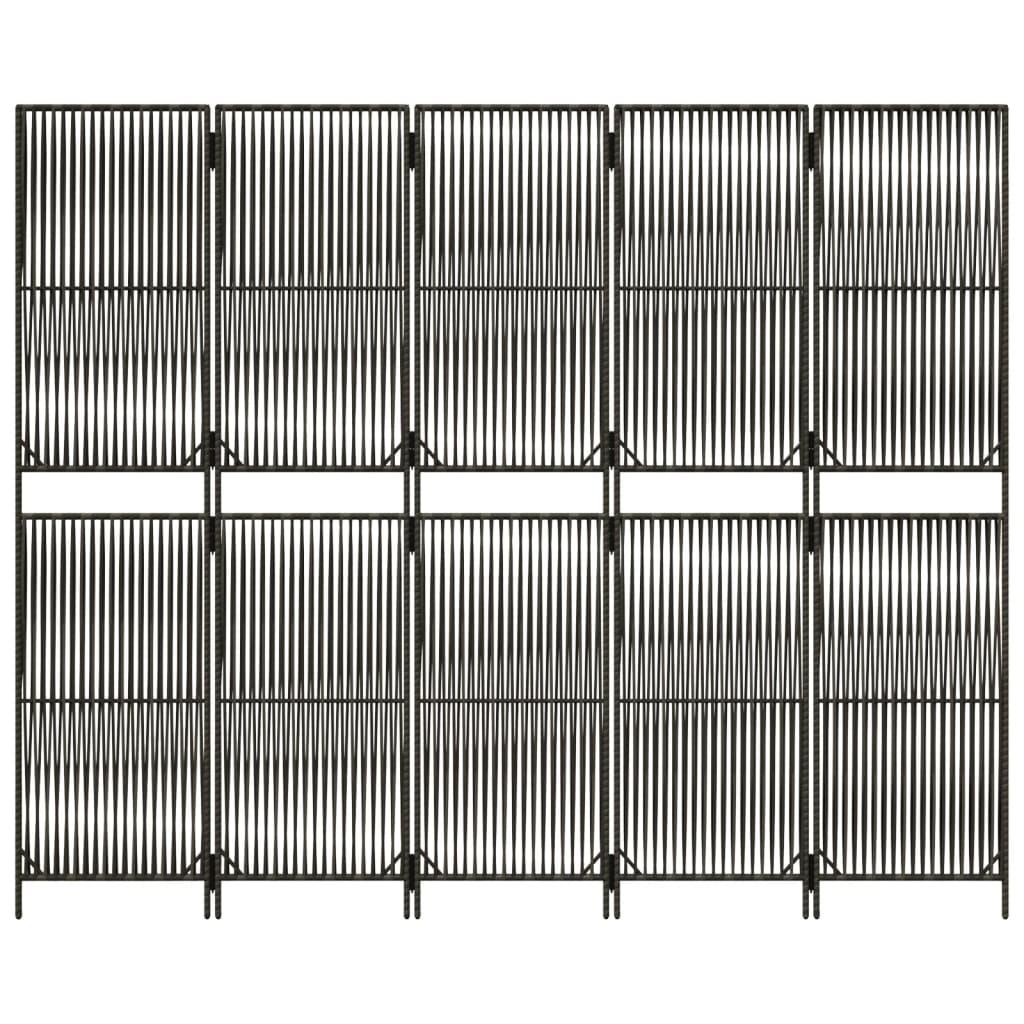 Biombo de 5 paneles ratán sintético