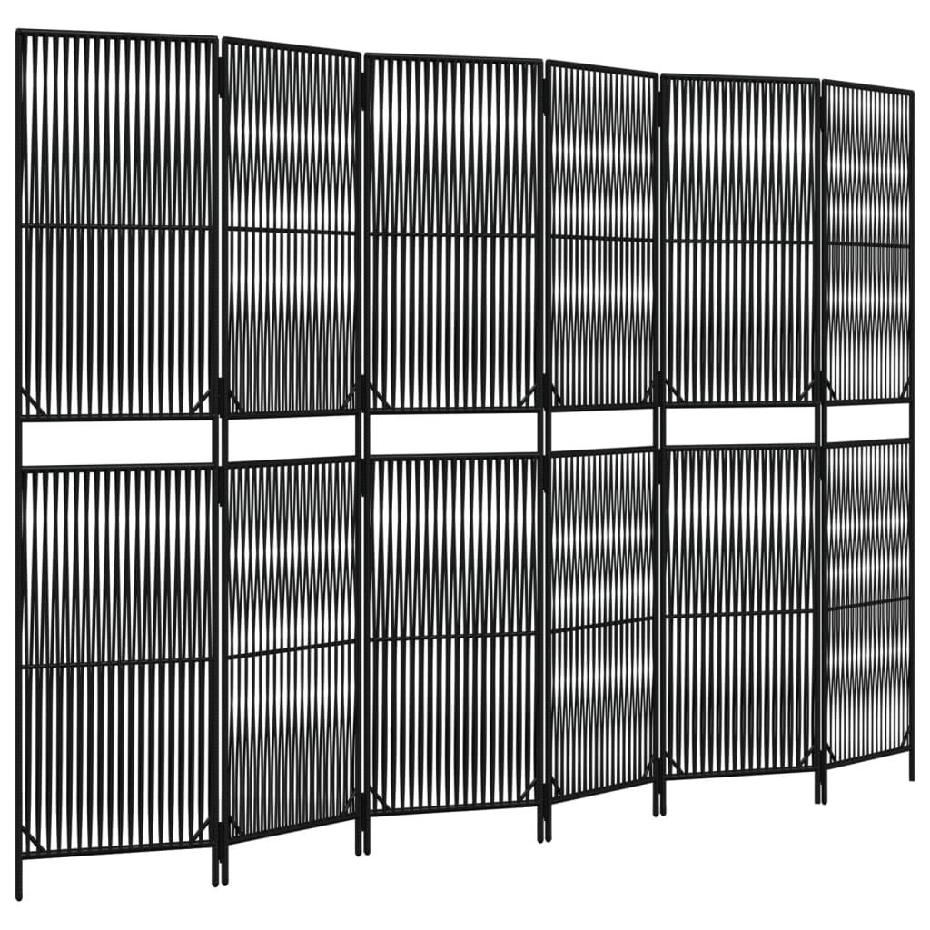 Biombo de 6 paneles ratán sintético marrón