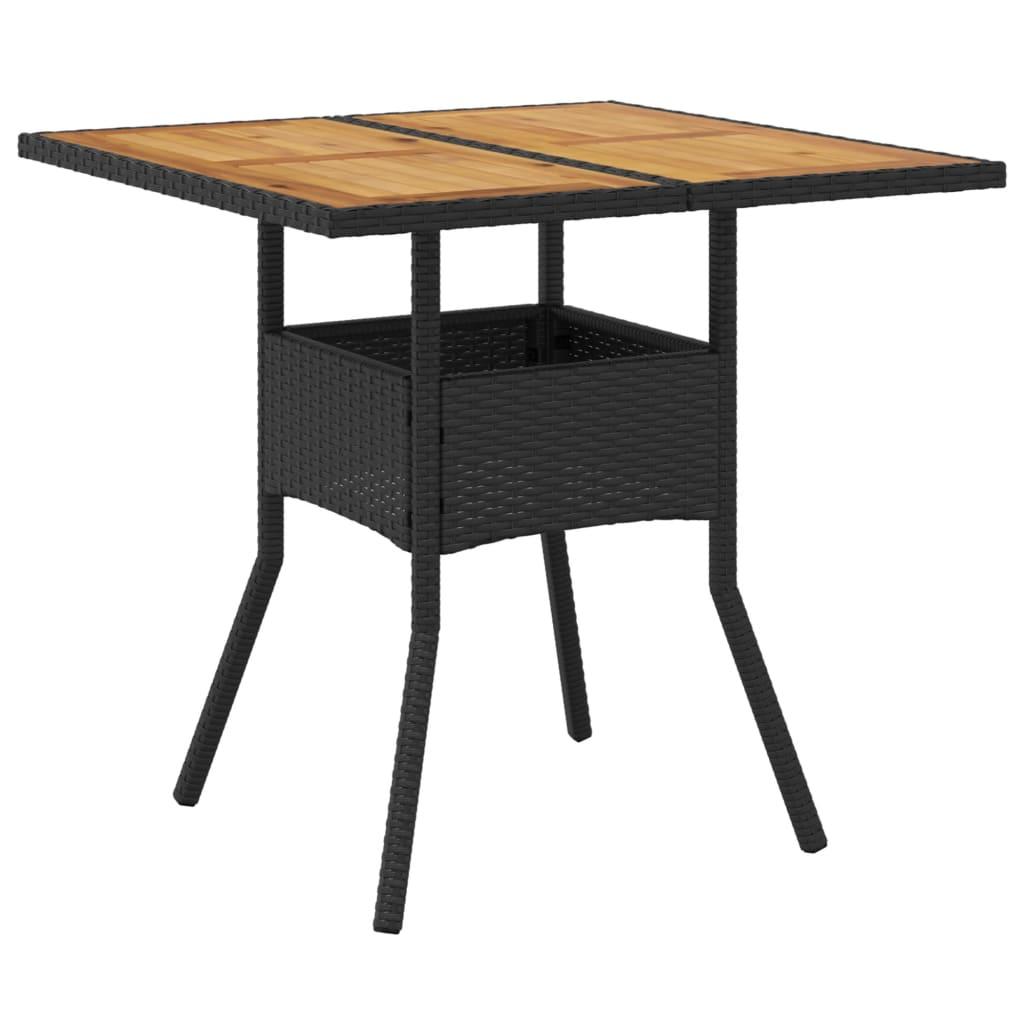 Mesa de jardín superficie de madera ratán PE beige 190x80x74 cm