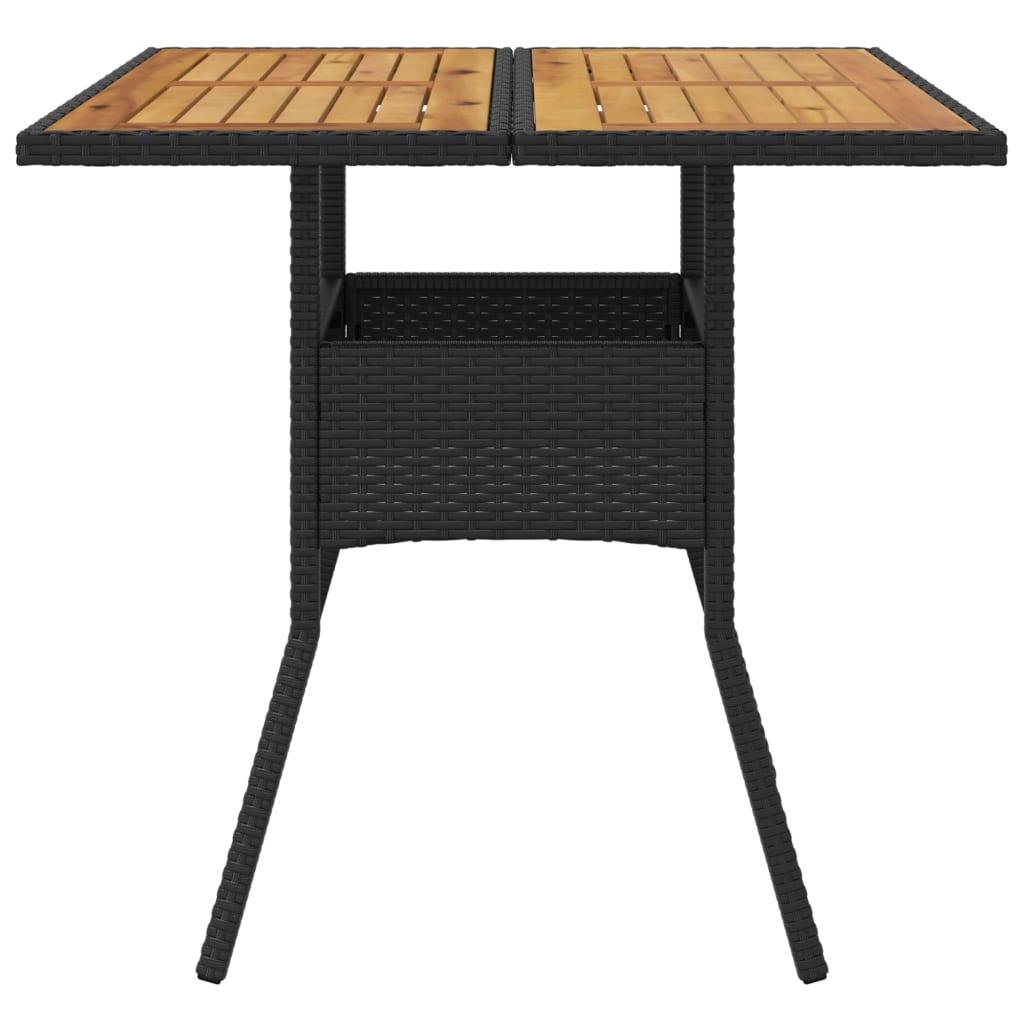 Mesa de jardín superficie de madera ratán PE beige 190x80x74 cm