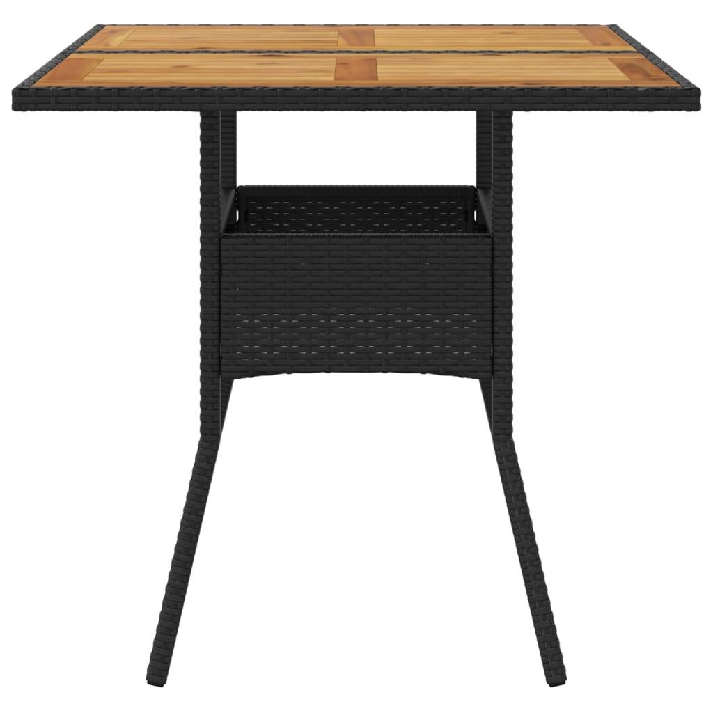 Mesa de jardín superficie de madera ratán PE beige 190x80x74 cm