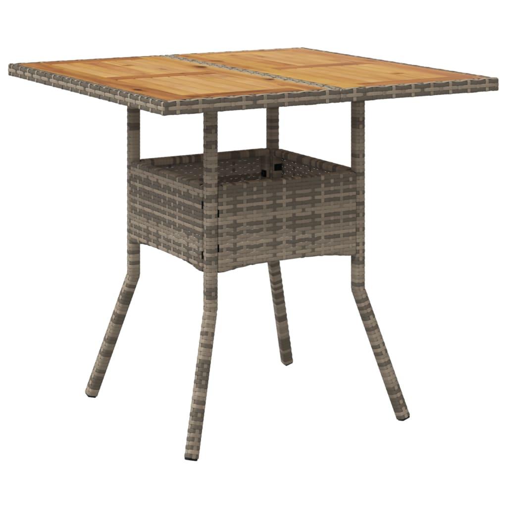 Mesa de jardín superficie de madera ratán PE beige 190x80x74 cm