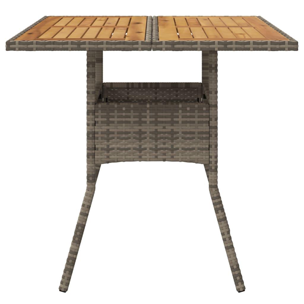 Mesa de jardín superficie de madera ratán PE beige 190x80x74 cm