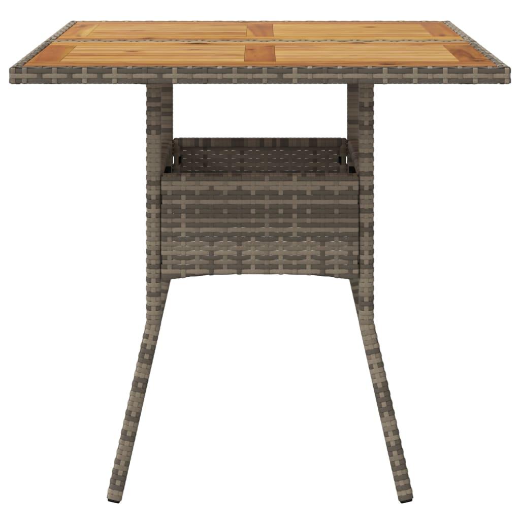Mesa de jardín superficie de madera ratán PE beige 190x80x74 cm