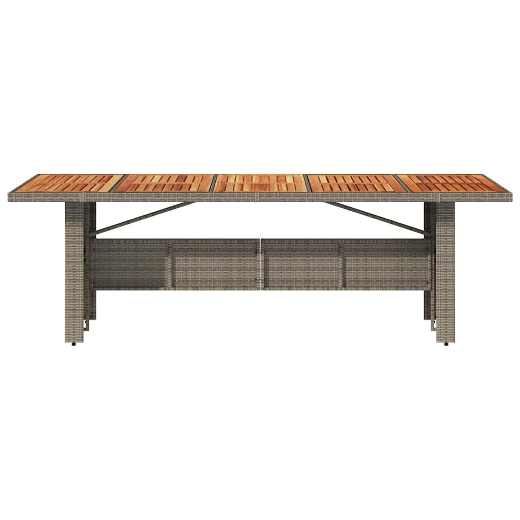 Mesa de jardín superficie madera acacia ratán negro 150x90x75cm