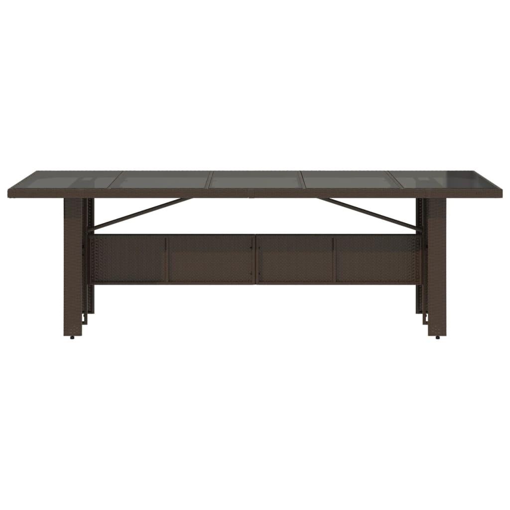 Mesa de jardín superficie de vidrio ratán PE negro 190x90x75 cm