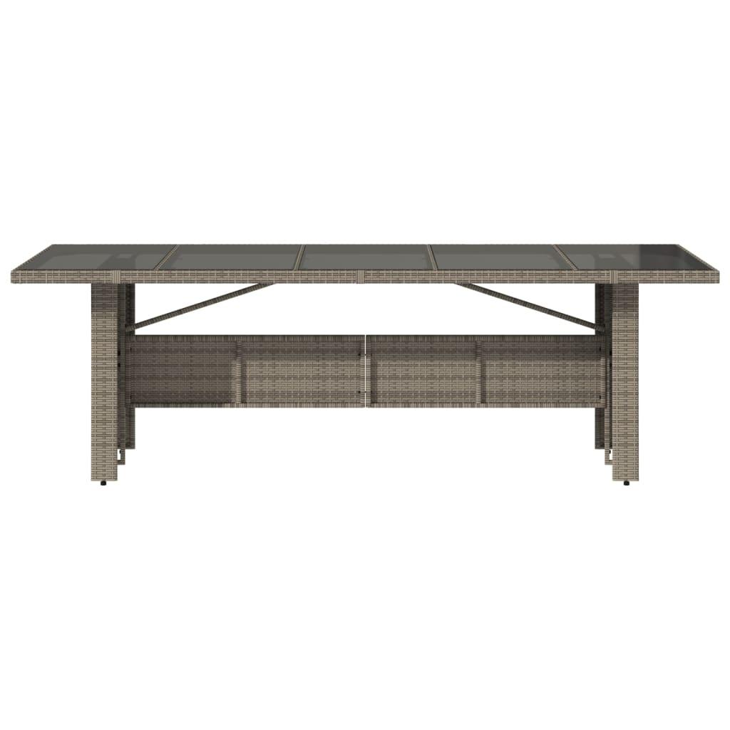 Mesa de jardín superficie de vidrio ratán PE negro 190x90x75 cm