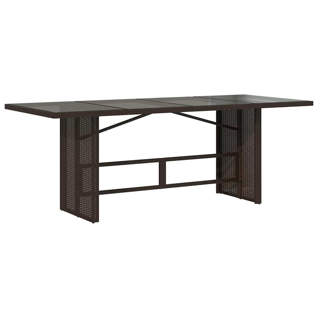Mesa de jardín superficie de vidrio ratán PE