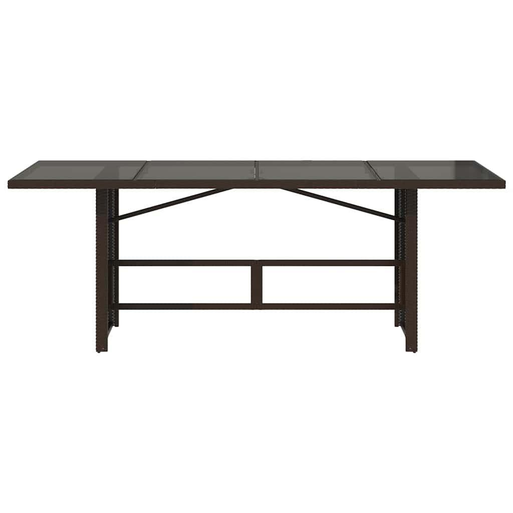 Mesa de jardín superficie de vidrio ratán PE