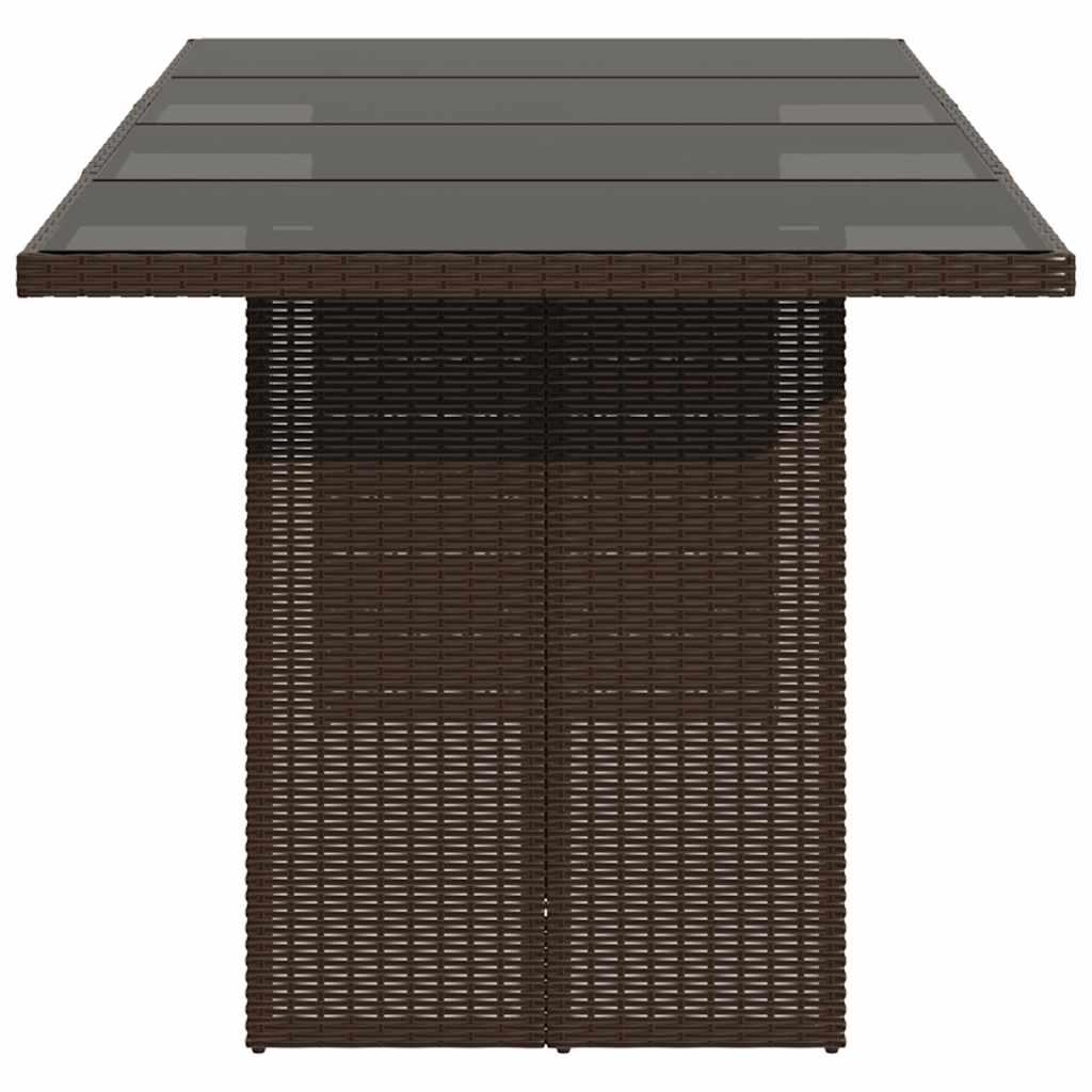 Mesa de jardín superficie de vidrio ratán PE