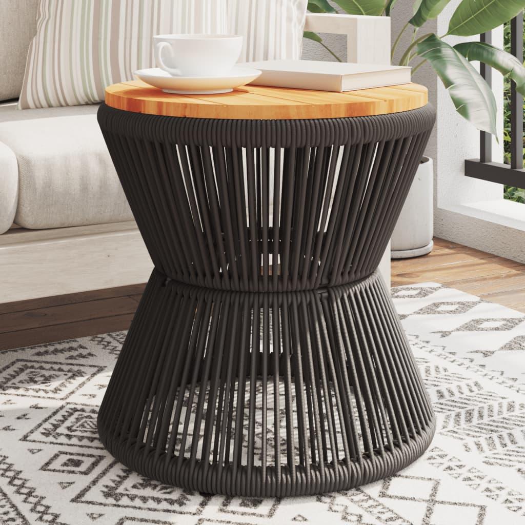Mesa de centro base de alambre madera acacia negro