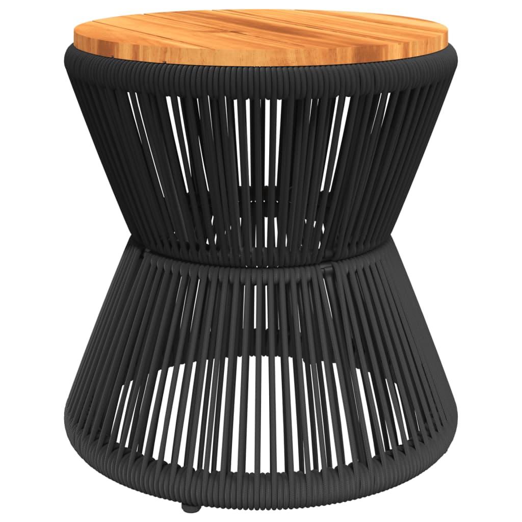 Mesa de centro base de alambre madera acacia negro
