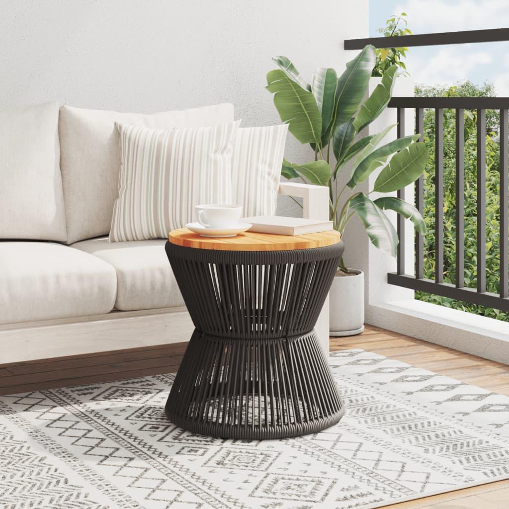 Mesa de centro base de alambre madera acacia negro