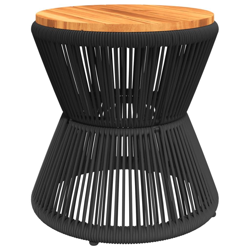 Mesa de centro base de alambre madera acacia negro
