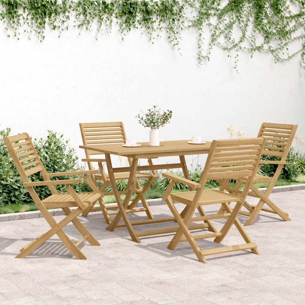 Sillas plegables, 4 unidades, 54,5 x 61,5 x 86,5 cm, madera maciza de acacia