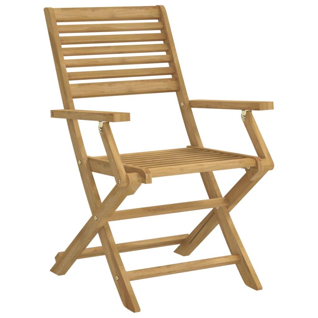 Sillas plegables, 4 unidades, 54,5 x 61,5 x 86,5 cm, madera maciza de acacia