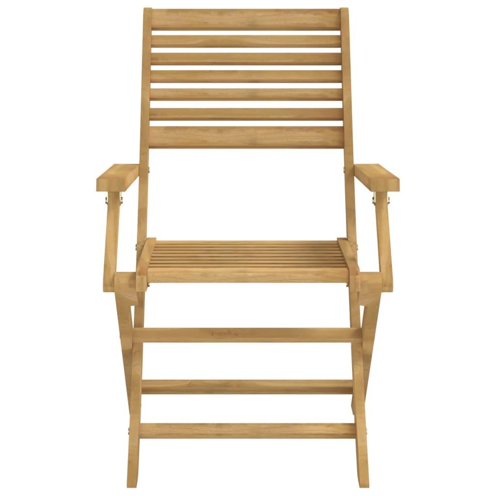 Sillas plegables, 4 unidades, 54,5 x 61,5 x 86,5 cm, madera maciza de acacia